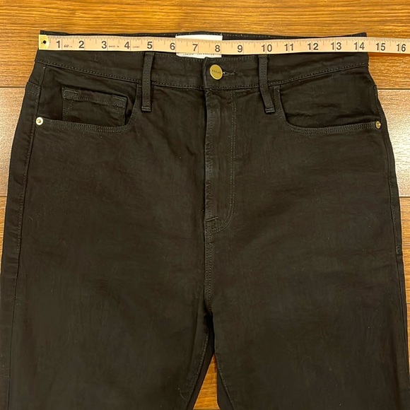 Frame Ali High Rise Cigarette Black Noir Jeans - Picture 9 of 16